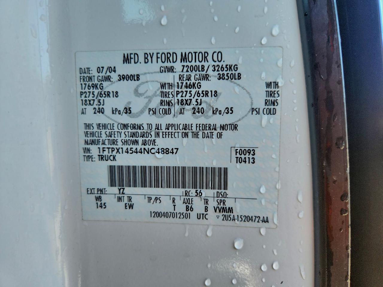 2004 FORD F150 photo 12