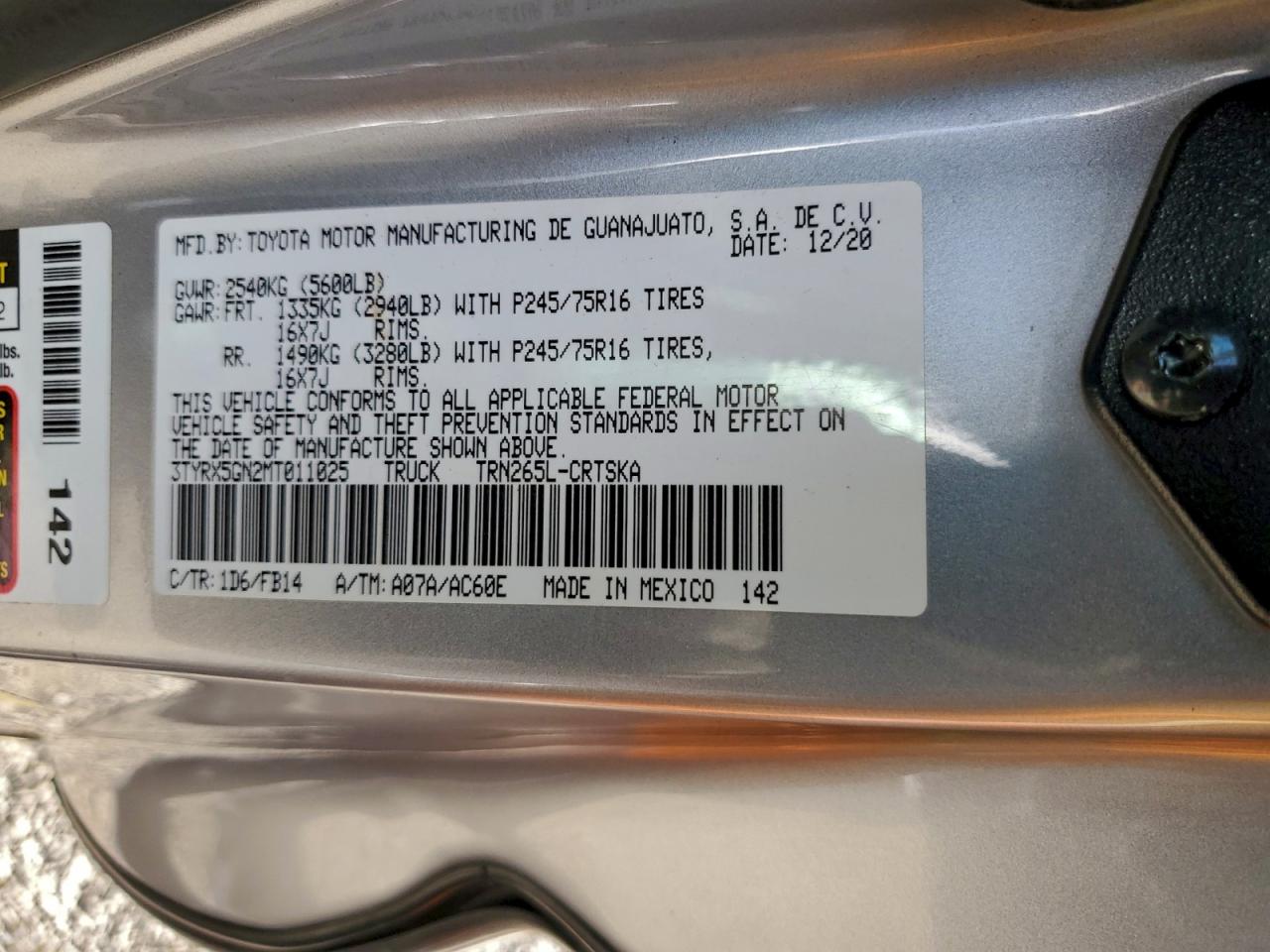 2021 TOYOTA TACOMA ACCESS CAB photo 23