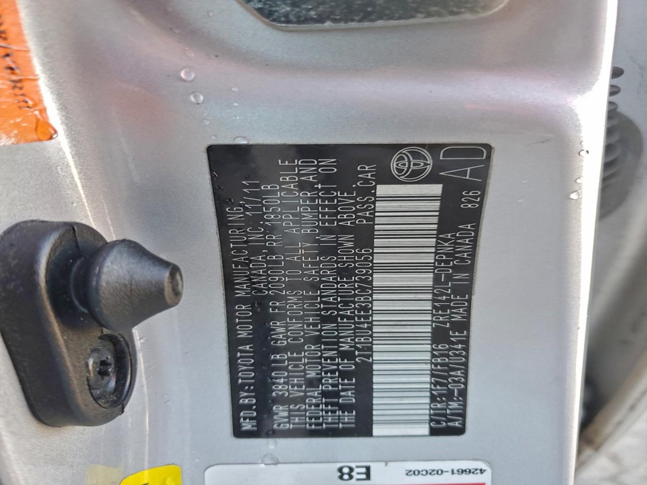 2011 TOYOTA COROLLA BASE photo 12