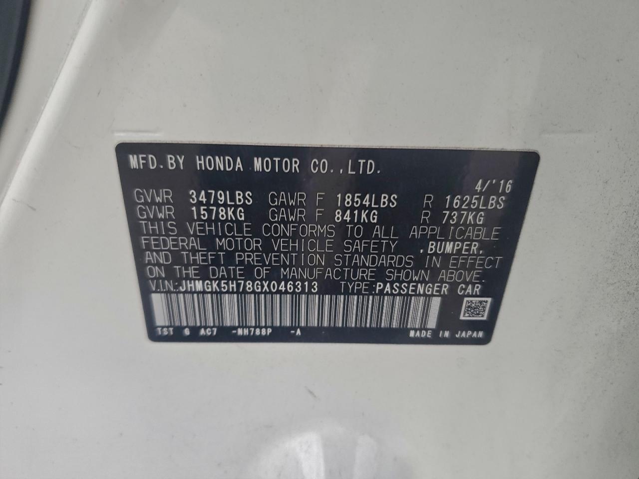 2016 HONDA FIT EX photo 12