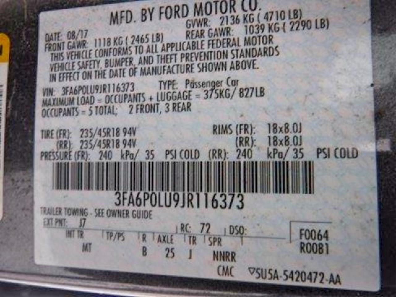2018 FORD FUSION SE HYBRID photo 12