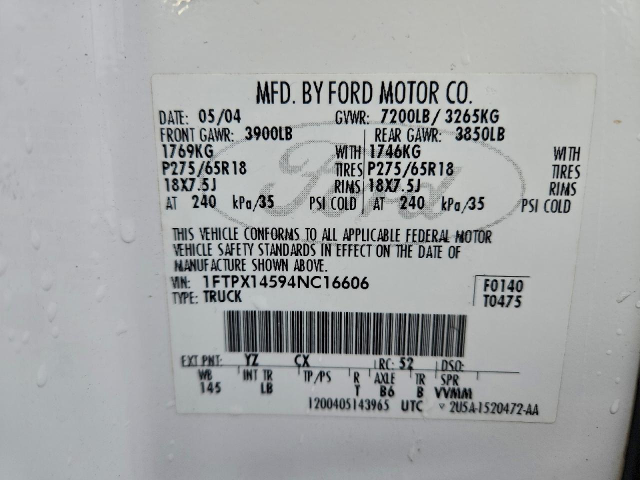2004 FORD F150 photo 12