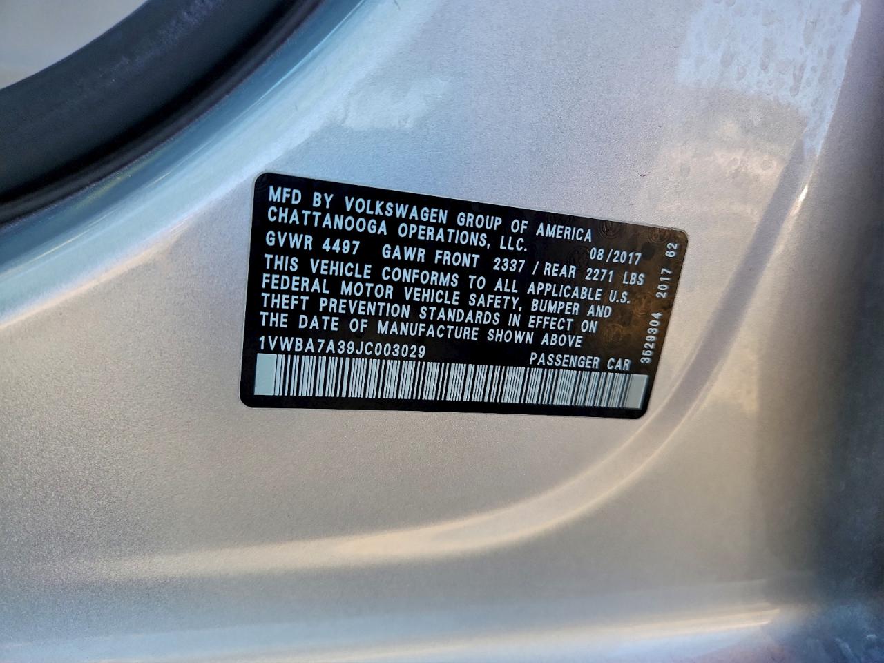 2018 VOLKSWAGEN PASSAT SE photo 12