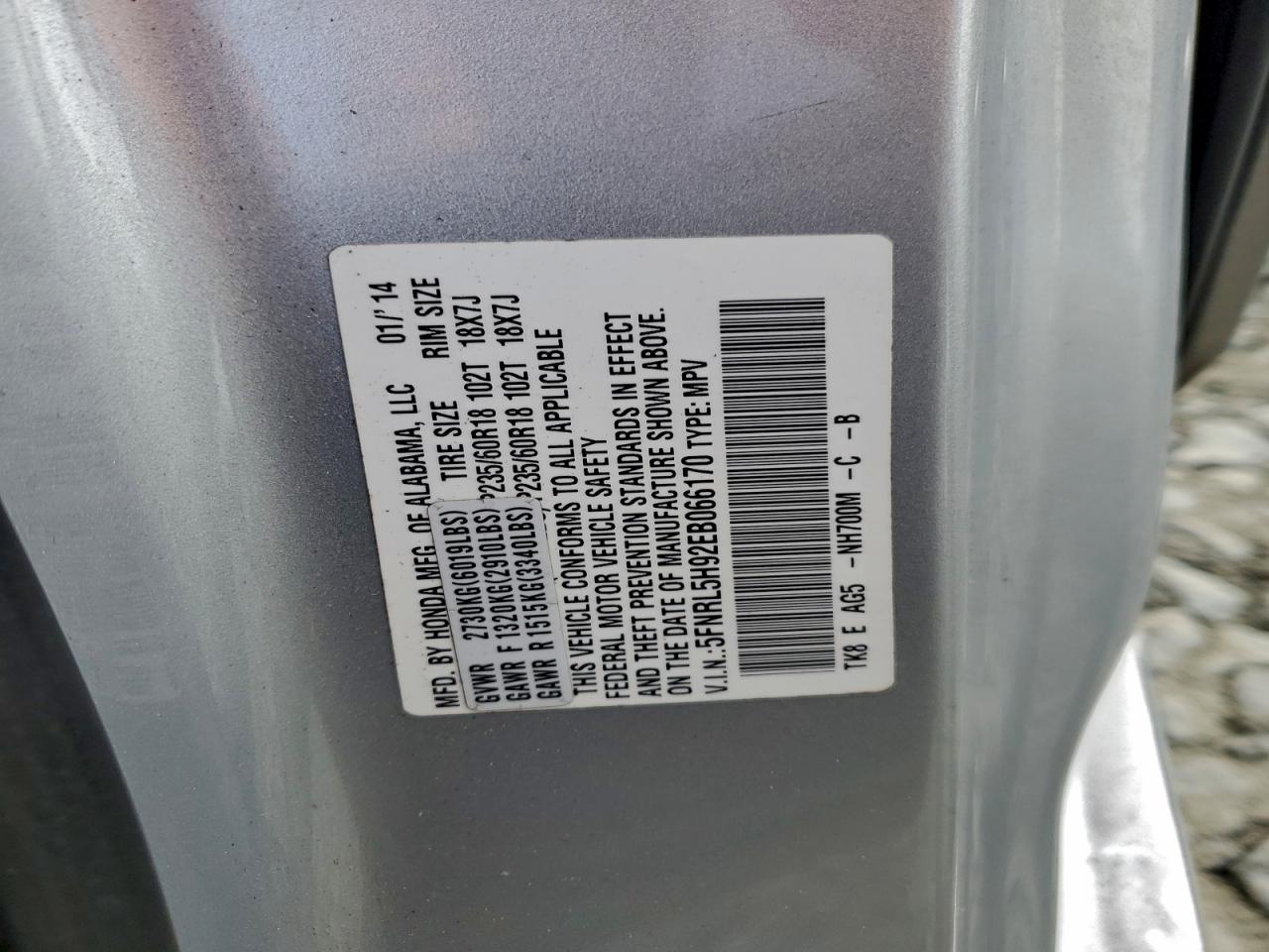2014 HONDA ODYSSEY TOURING photo 13