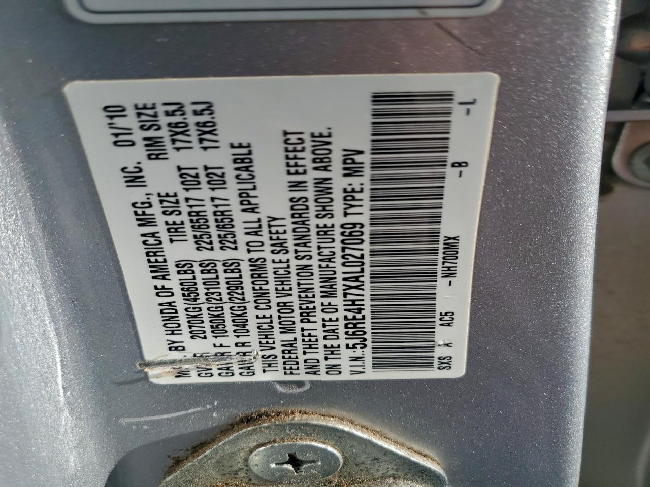 2010 HONDA CR-V EXL photo 13