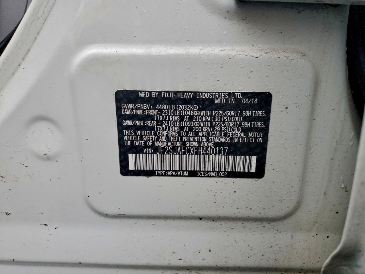 2015 SUBARU FORESTER 2.5I PREMIUM photo 13