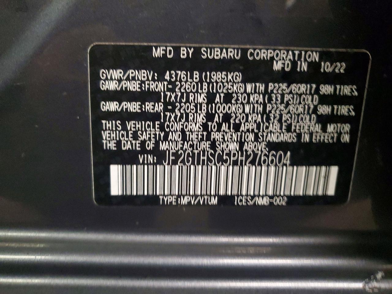 2023 SUBARU CROSSTREK SPORT photo 14