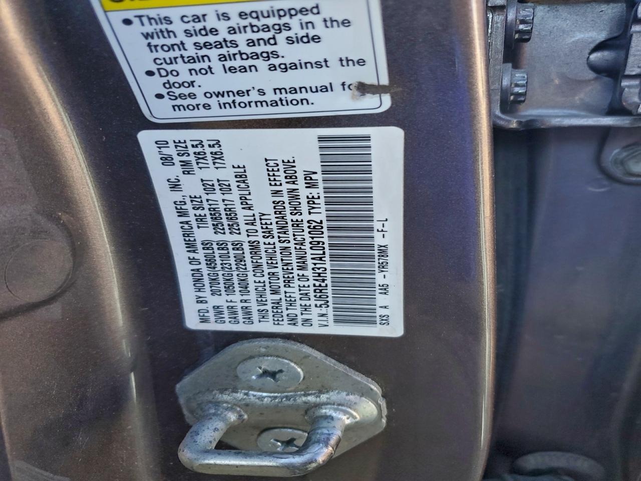 2010 HONDA CR-V LX photo 23