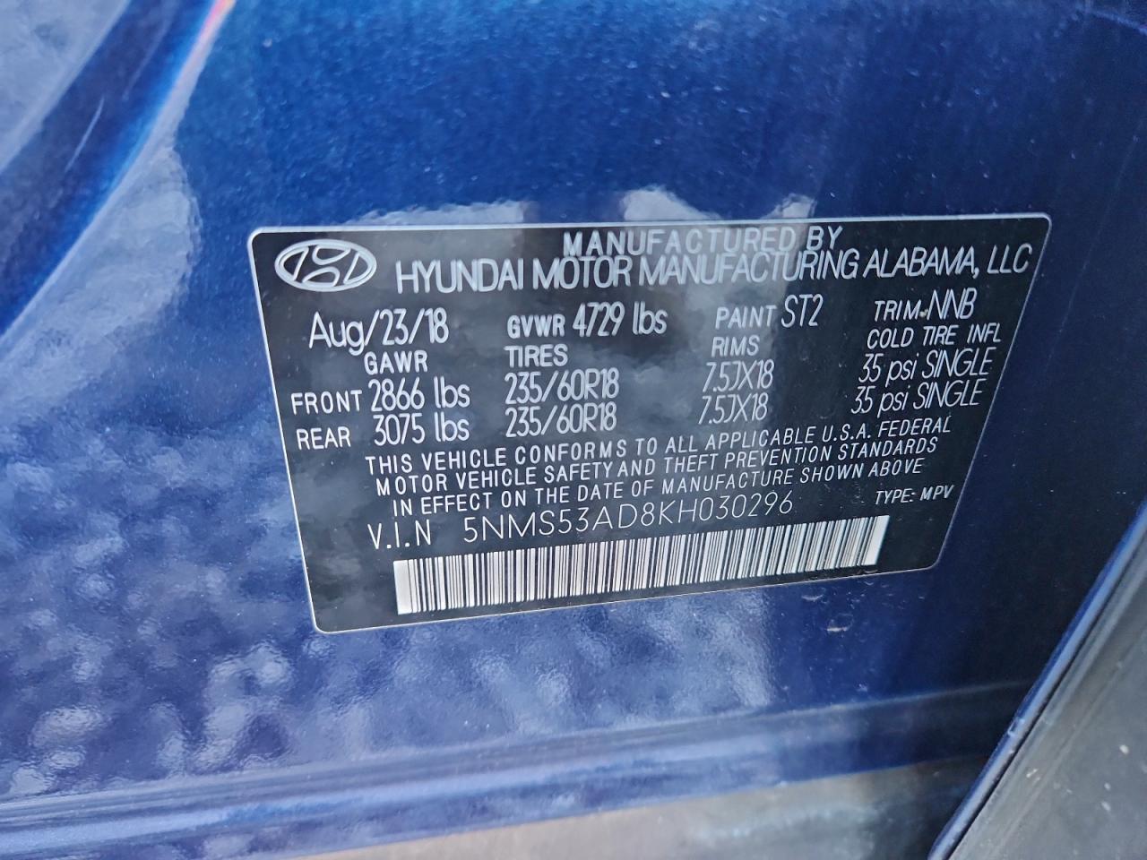 2019 HYUNDAI SANTA FE LIMITED photo 13
