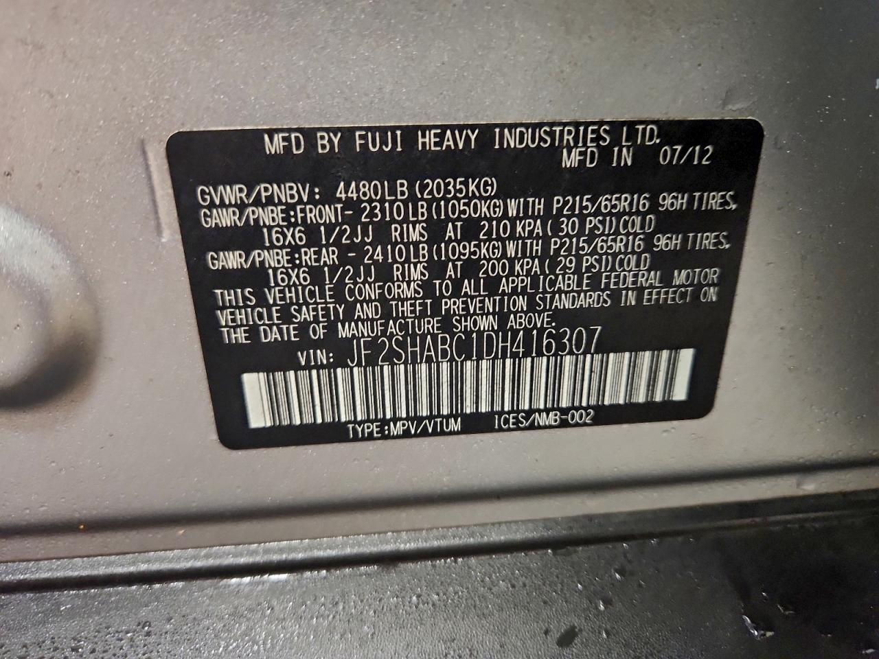 2013 SUBARU FORESTER 2.5X photo 14