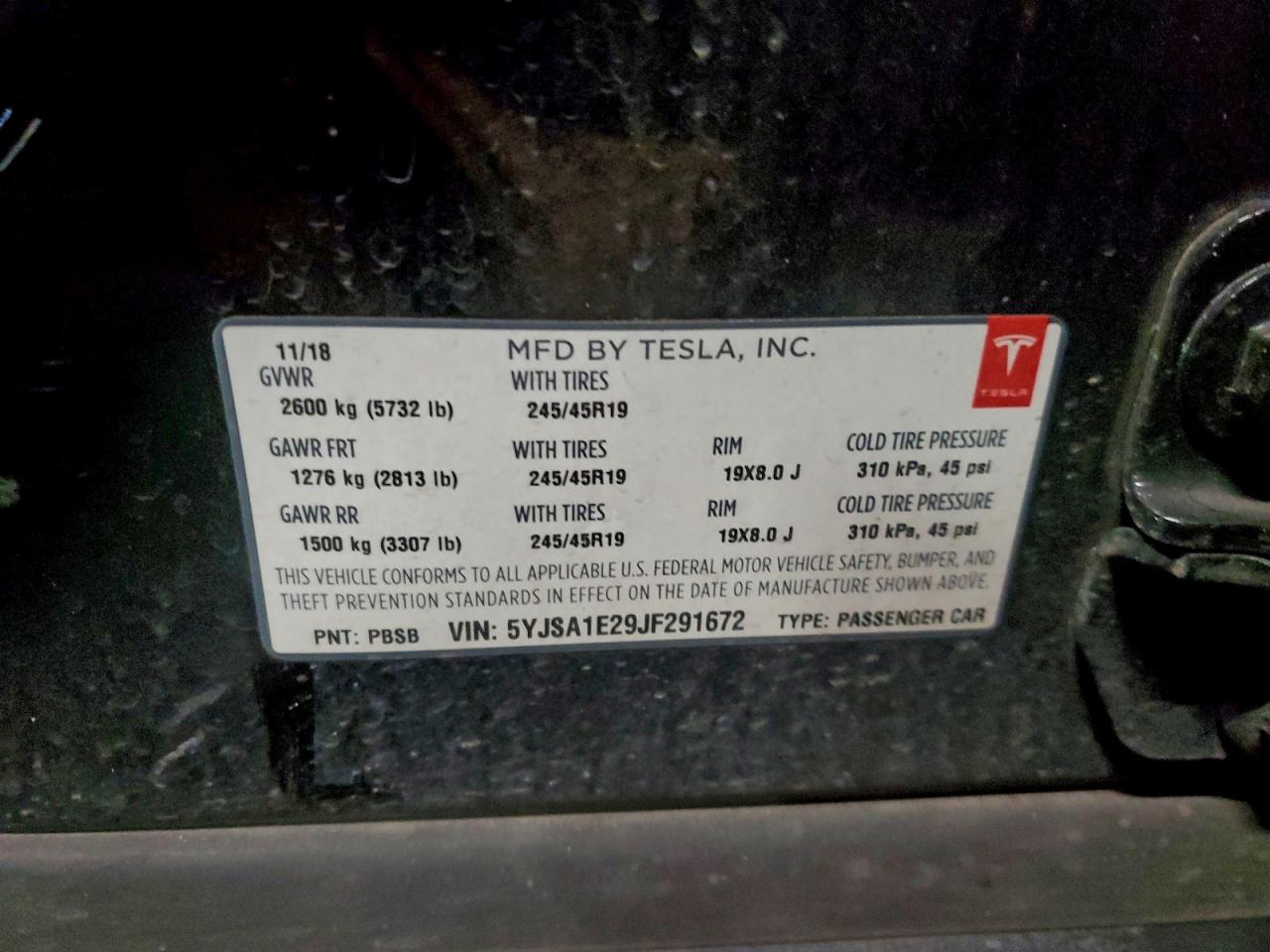 2018 TESLA MODEL S photo 13