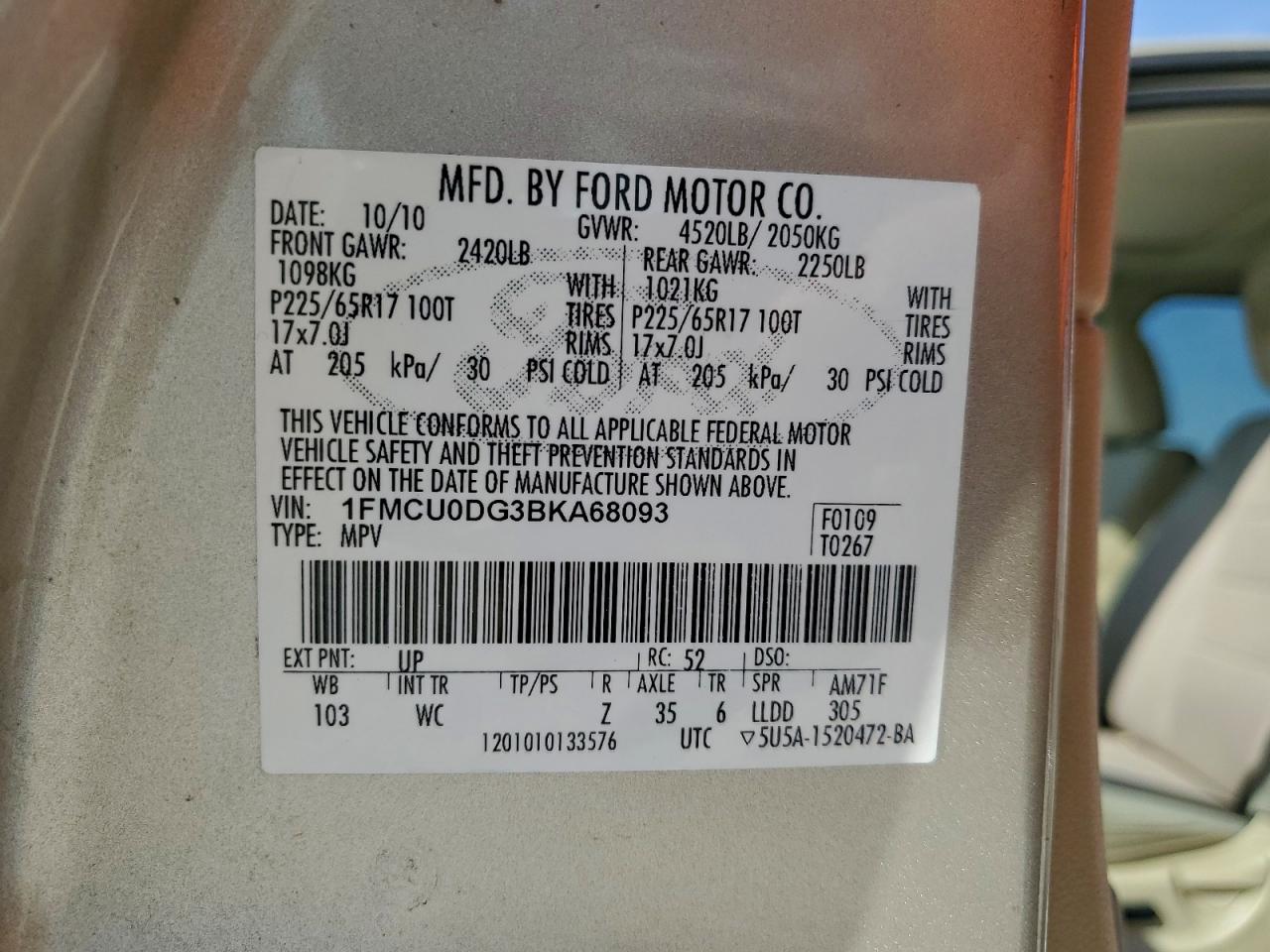 2011 FORD ESCAPE XLT photo 13