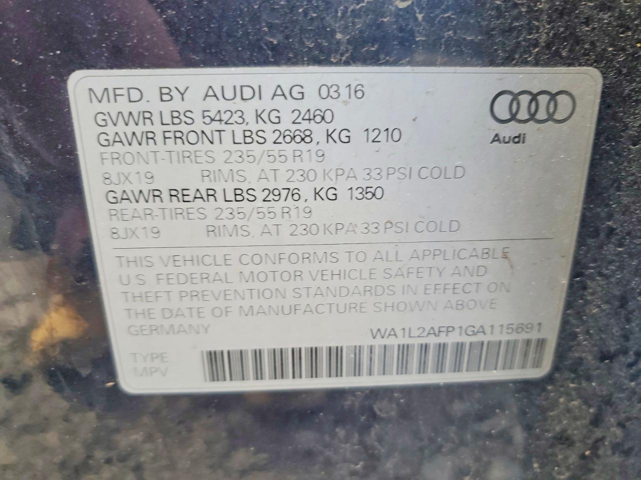 2016 AUDI Q5 PREMIUM PLUS photo 12