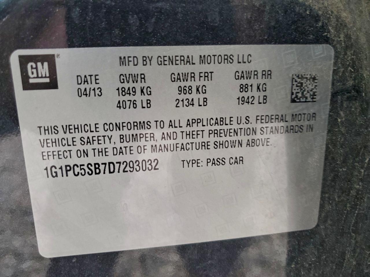 2013 CHEVROLET CRUZE LT photo 13