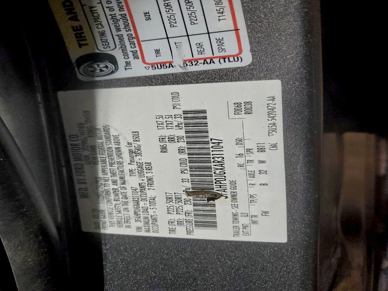 2010 FORD FUSION SEL photo 13