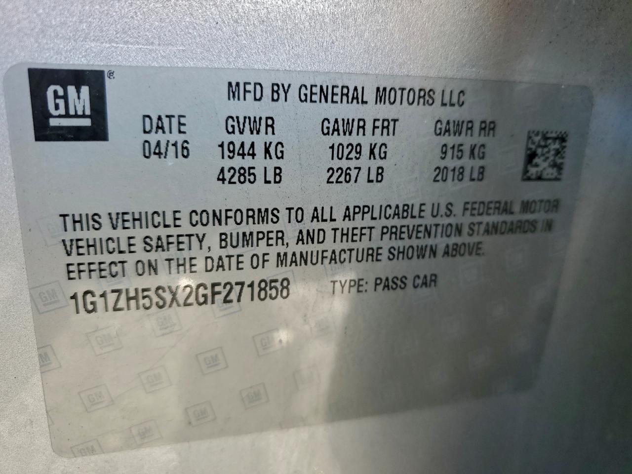 2016 CHEVROLET MALIBU PREMIER photo 12