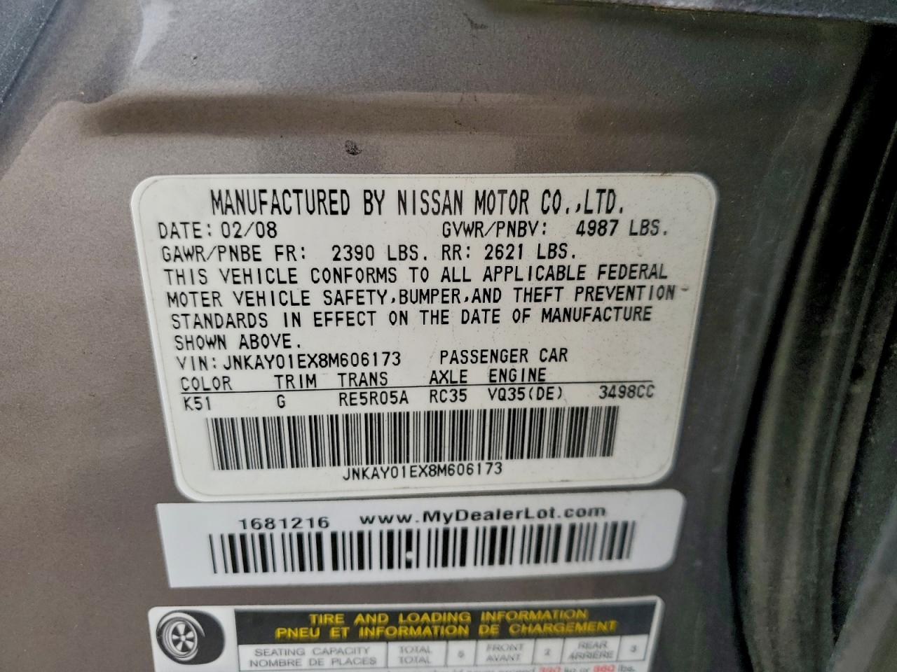 2008 INFINITI M35 BASE photo 13