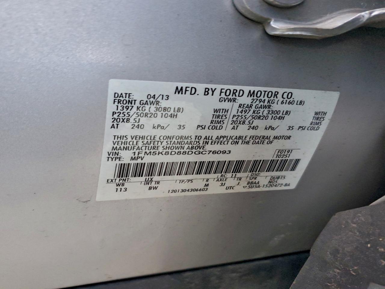 2013 FORD EXPLORER XLT photo 13