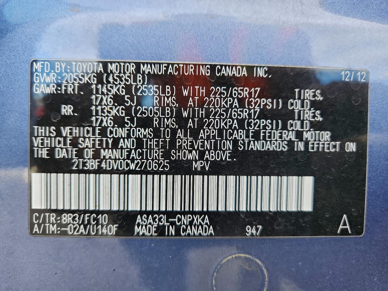 2012 TOYOTA RAV4 photo 13
