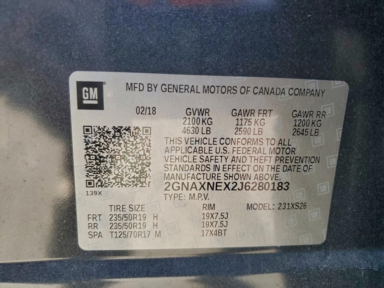2018 CHEVROLET EQUINOX PREMIER photo 13