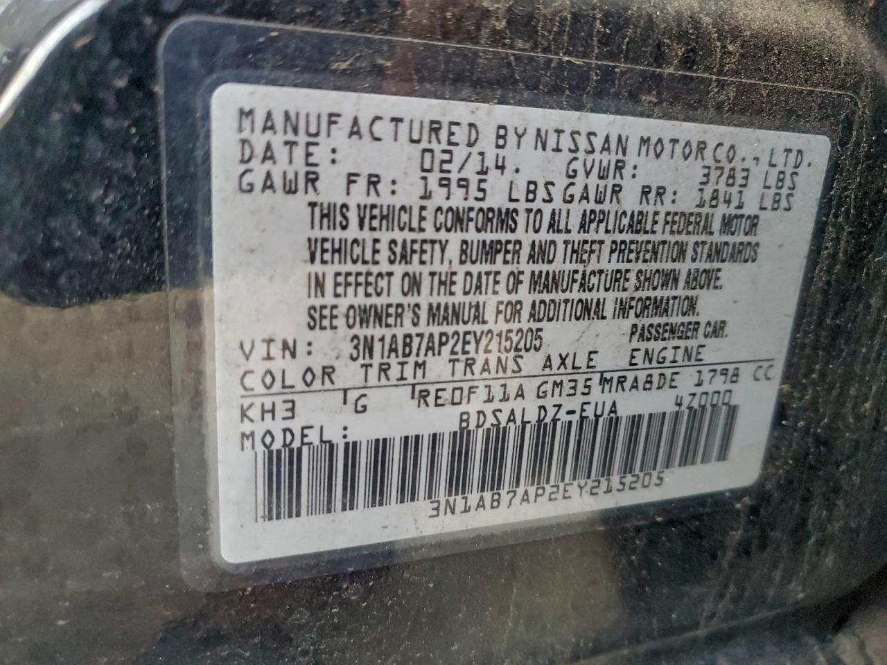 2014 NISSAN SENTRA S photo 12