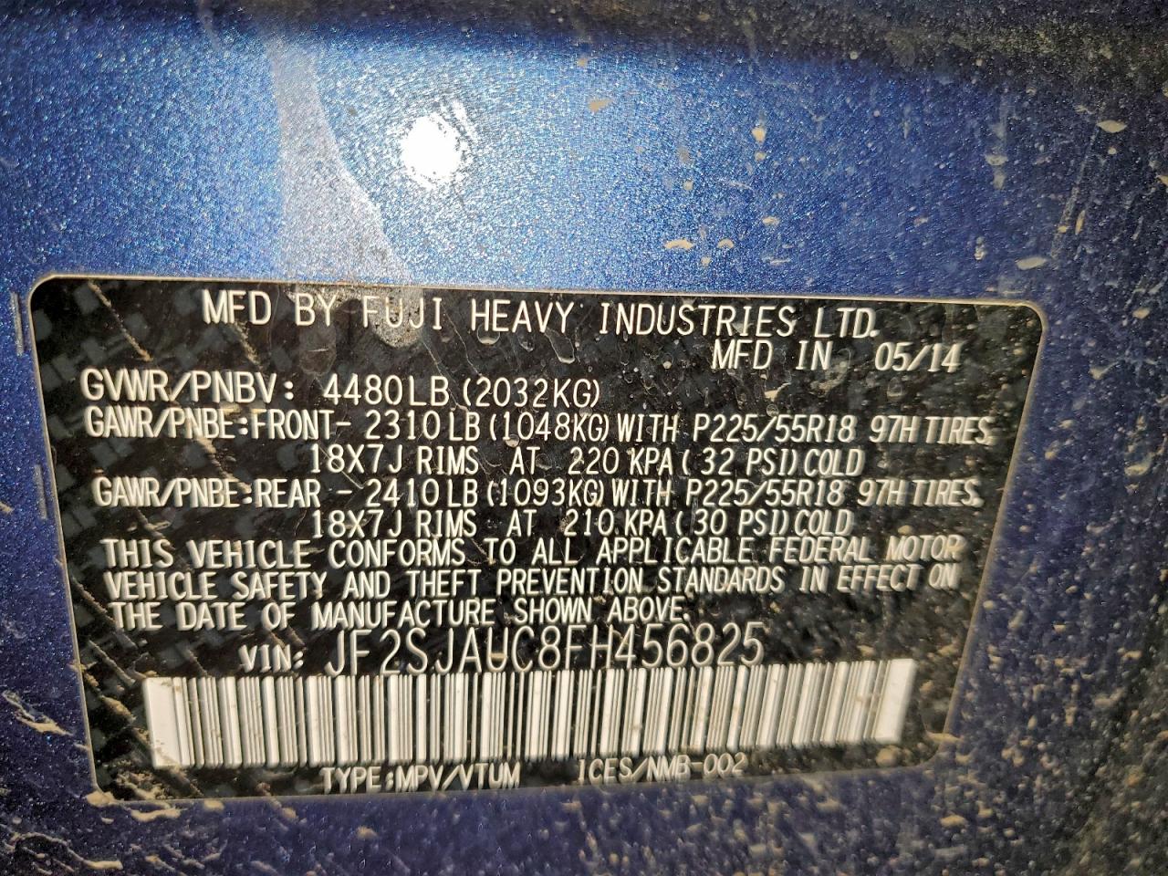 2015 SUBARU FORESTER 2.5I TOURING photo 13