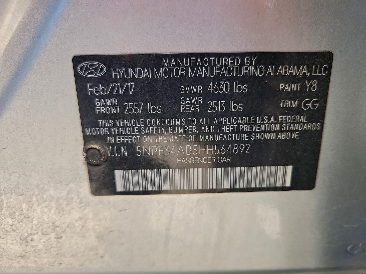 2017 HYUNDAI SONATA SPORT photo 12