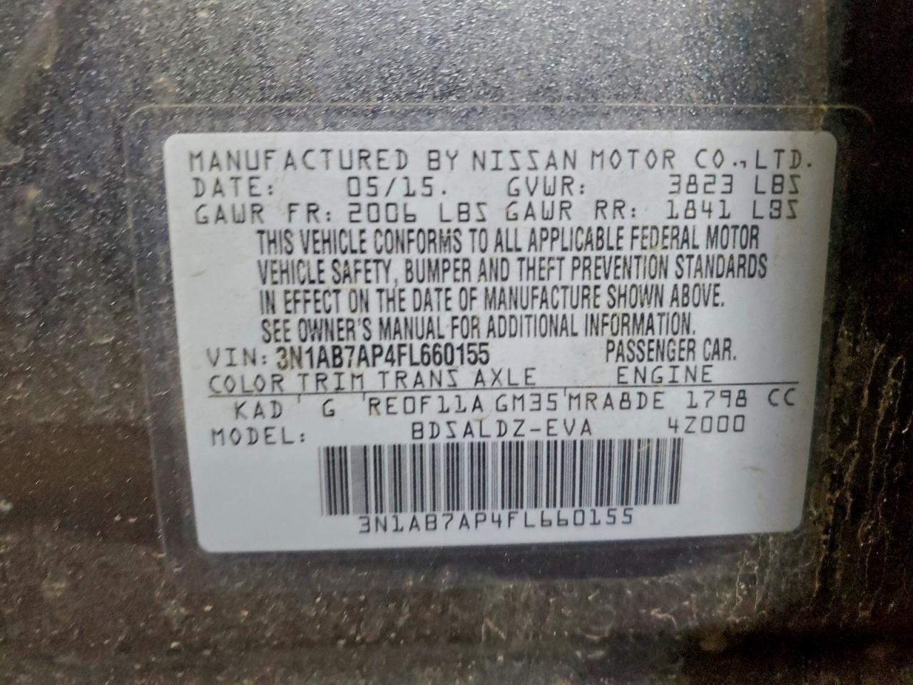 2015 NISSAN SENTRA S photo 23