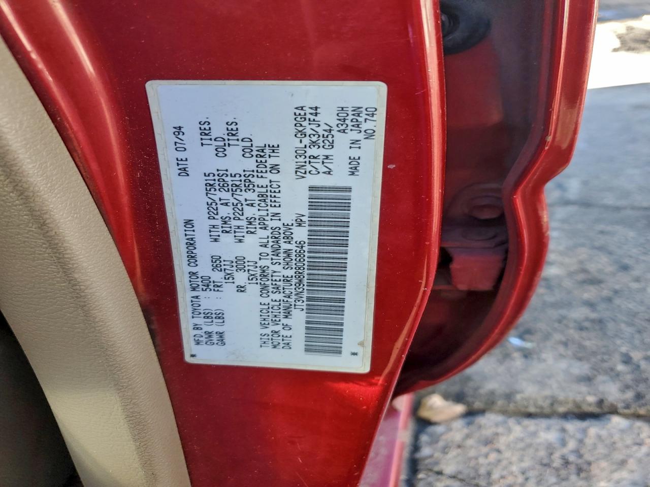 1994 TOYOTA 4RUNNER VN39 SR5 photo 12