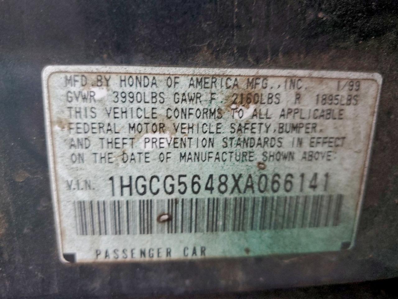 1999 HONDA ACCORD LX photo 23