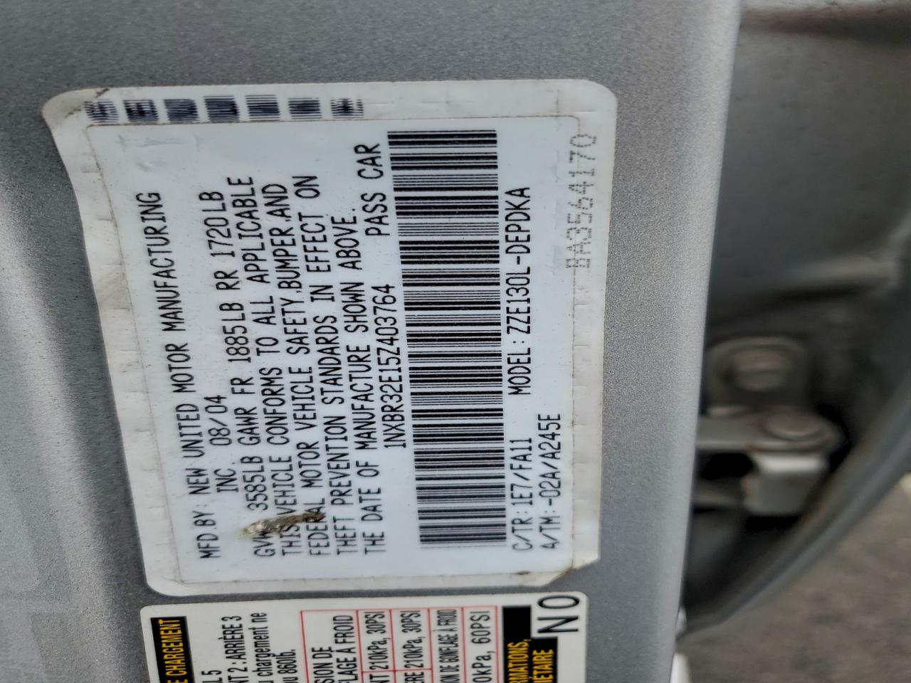 2005 TOYOTA COROLLA CE photo 12
