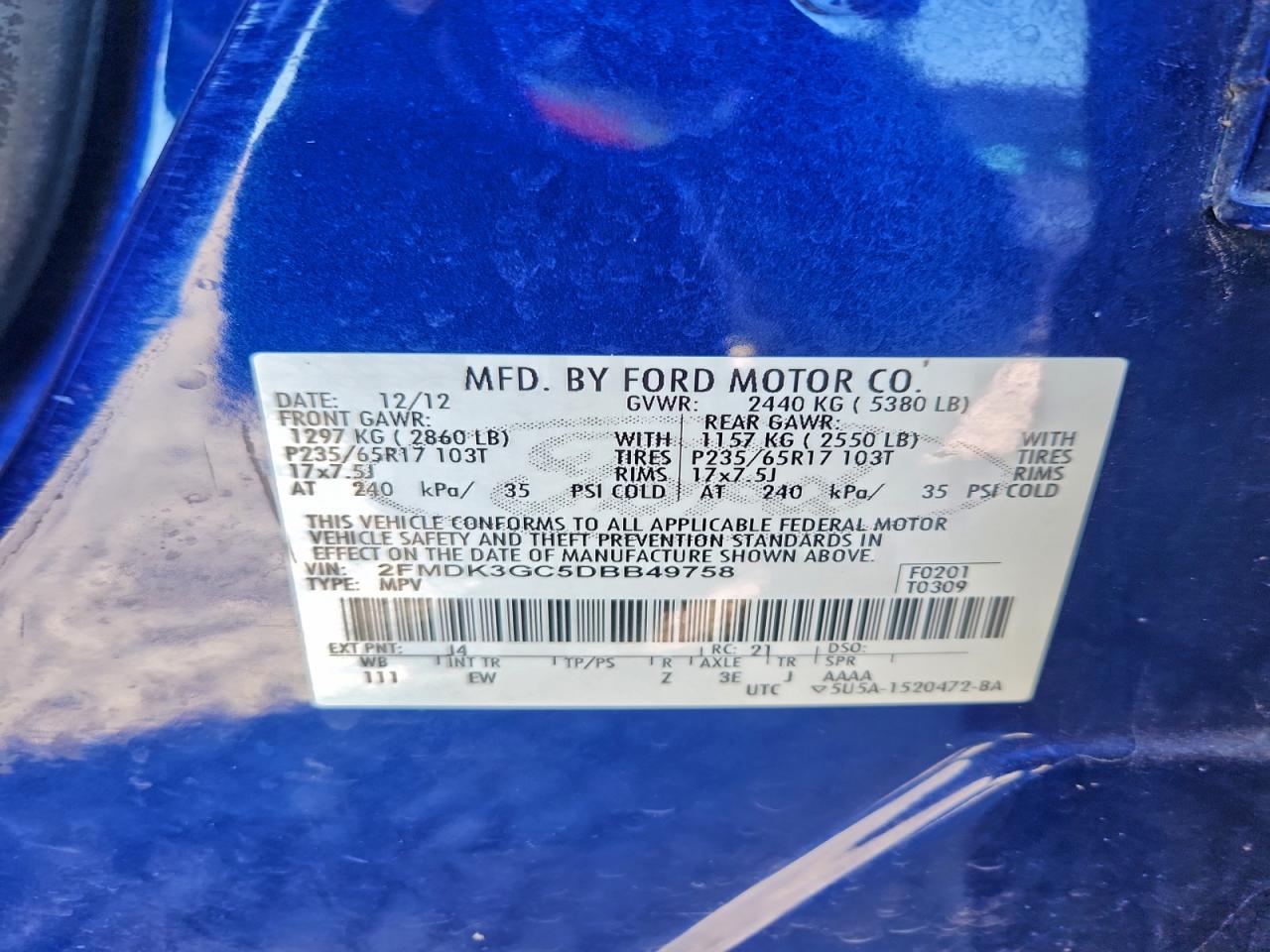 2013 FORD EDGE SE photo 13