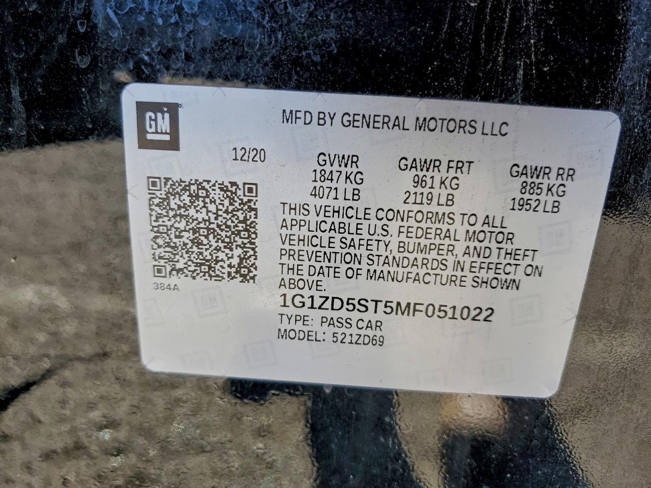 2021 CHEVROLET MALIBU LT photo 25