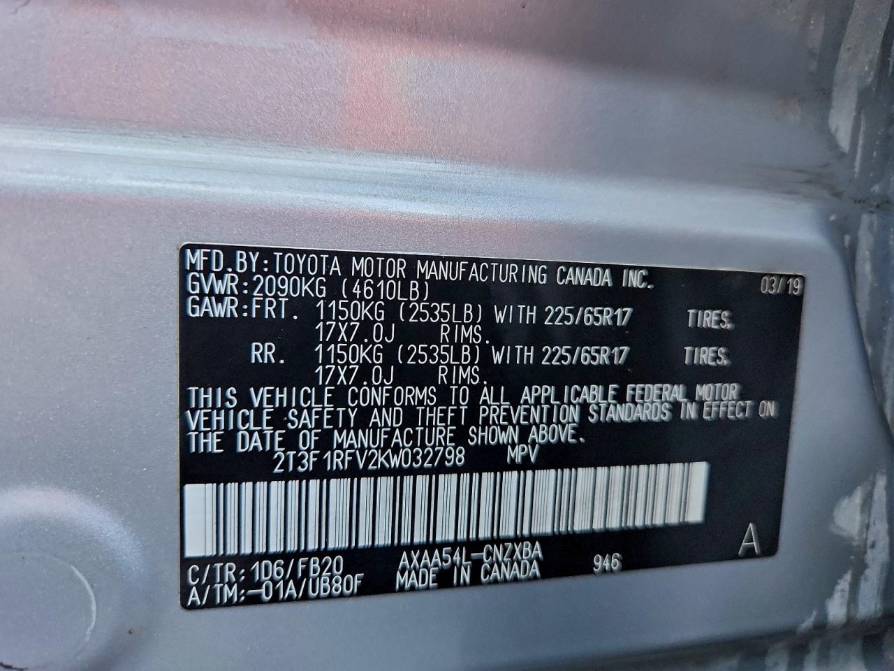 2019 TOYOTA RAV4 LE photo 12