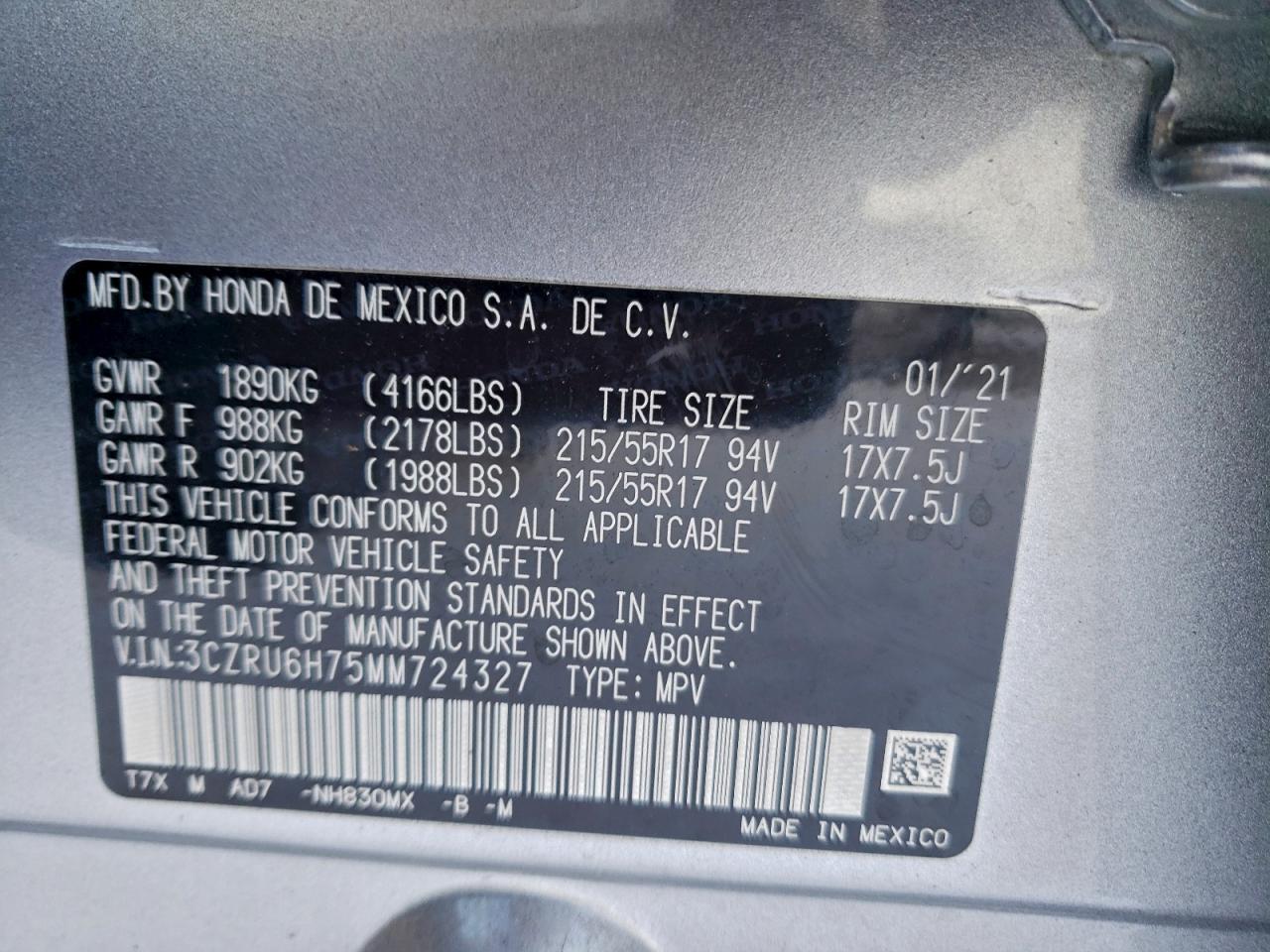 2021 HONDA HR-V EXL photo 14