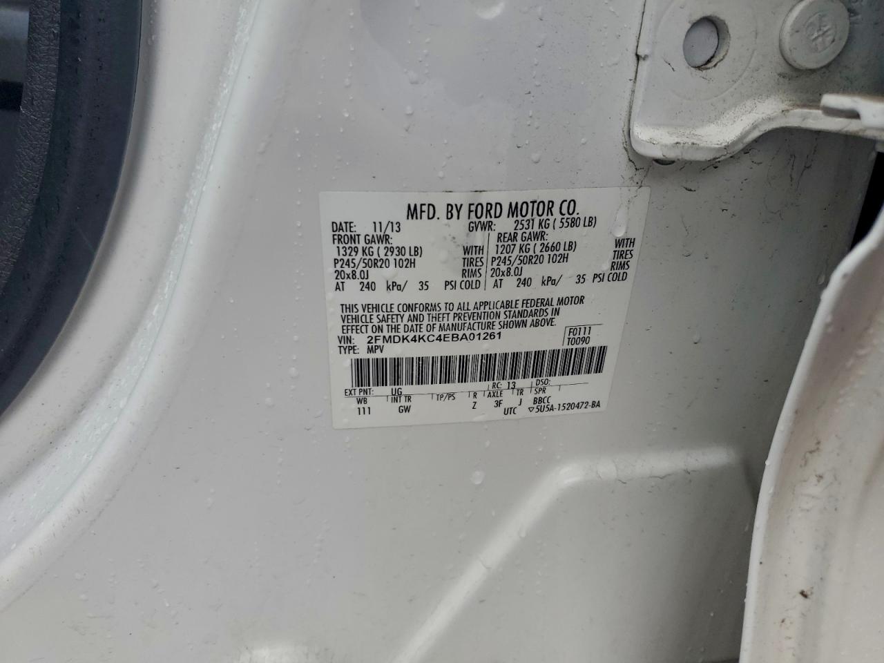 2014 FORD EDGE LIMITED photo 13
