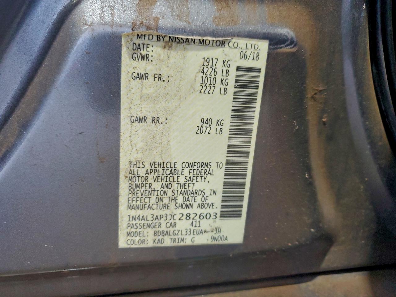 2018 NISSAN ALTIMA 2.5 photo 12