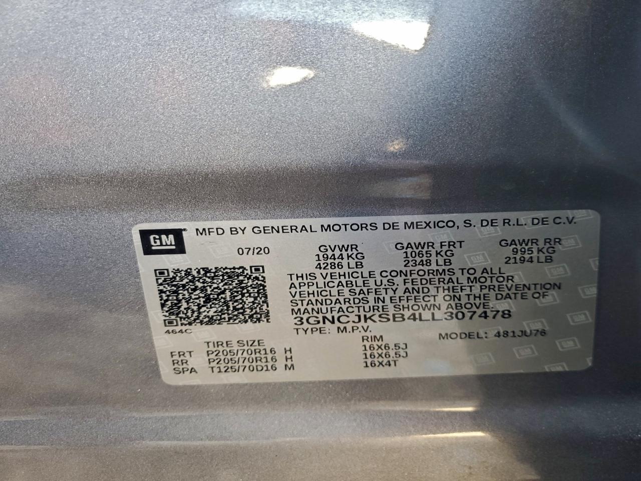 2020 CHEVROLET TRAX LS photo 13