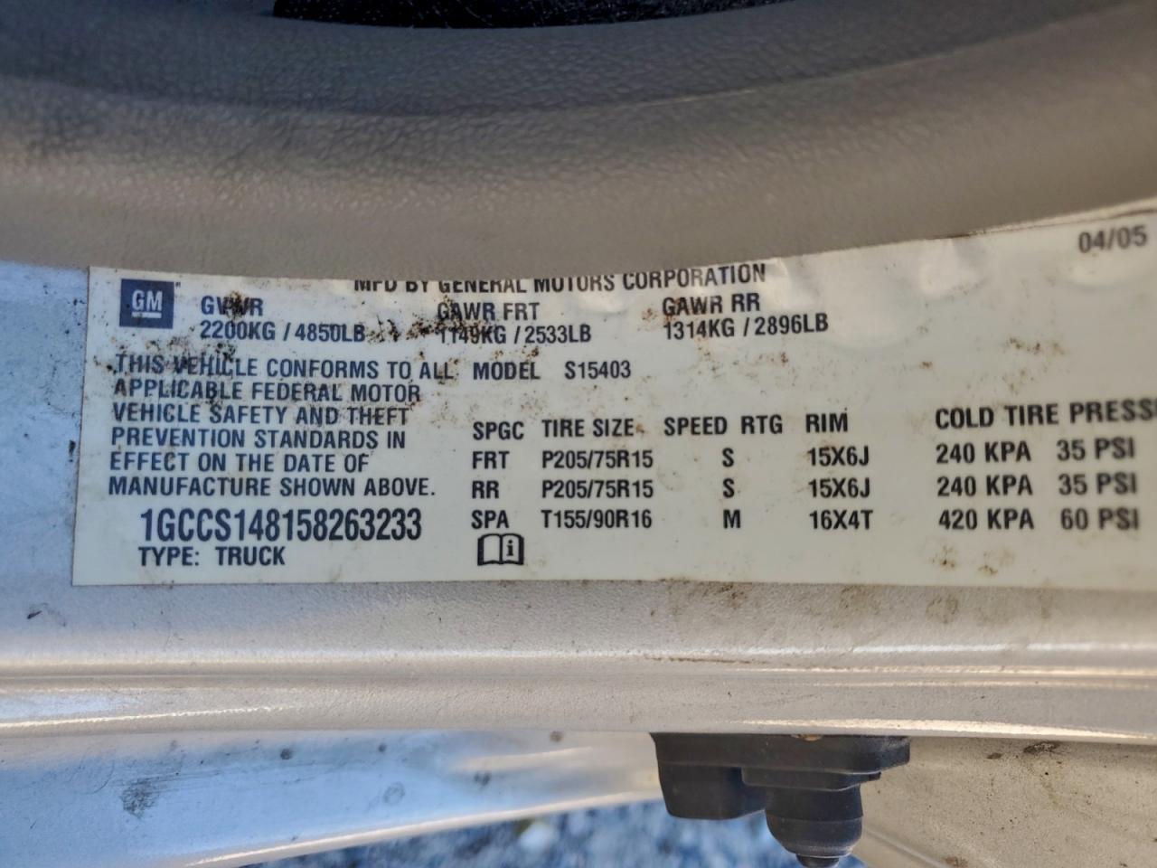 2005 CHEVROLET COLORADO photo 12