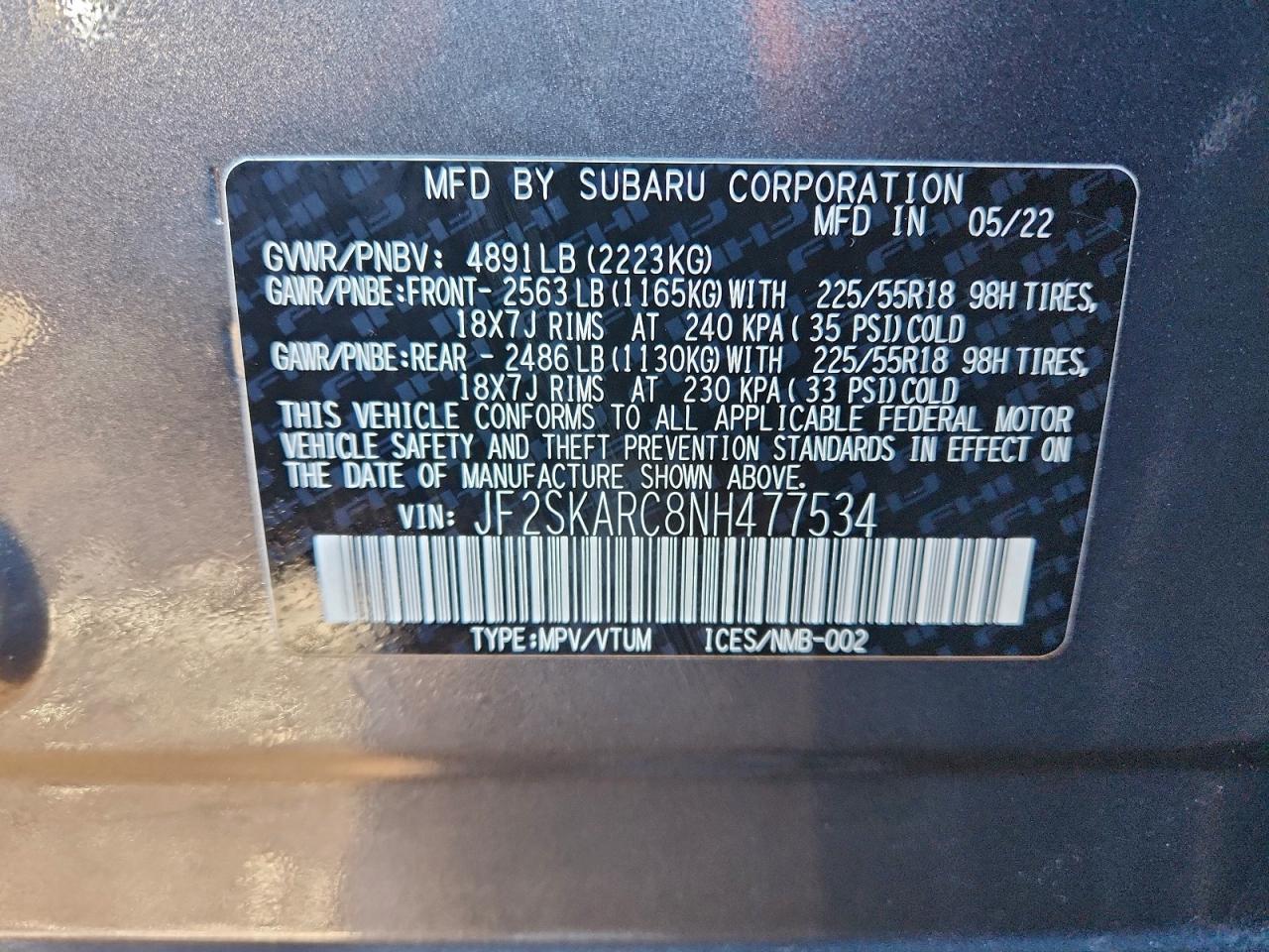 2022 SUBARU FORESTER TOURING photo 14