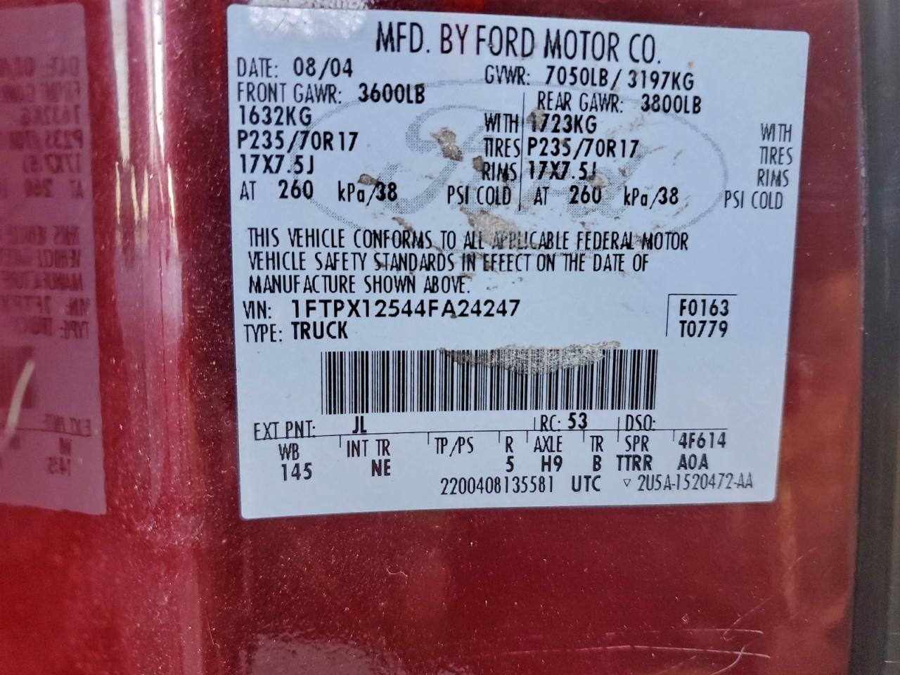 2004 FORD F150 photo 12