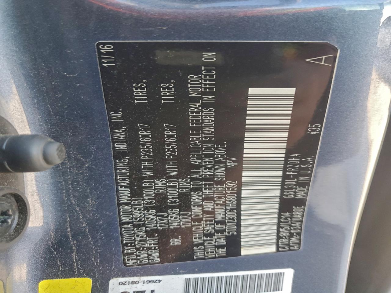 2017 TOYOTA SIENNA XLE photo 13