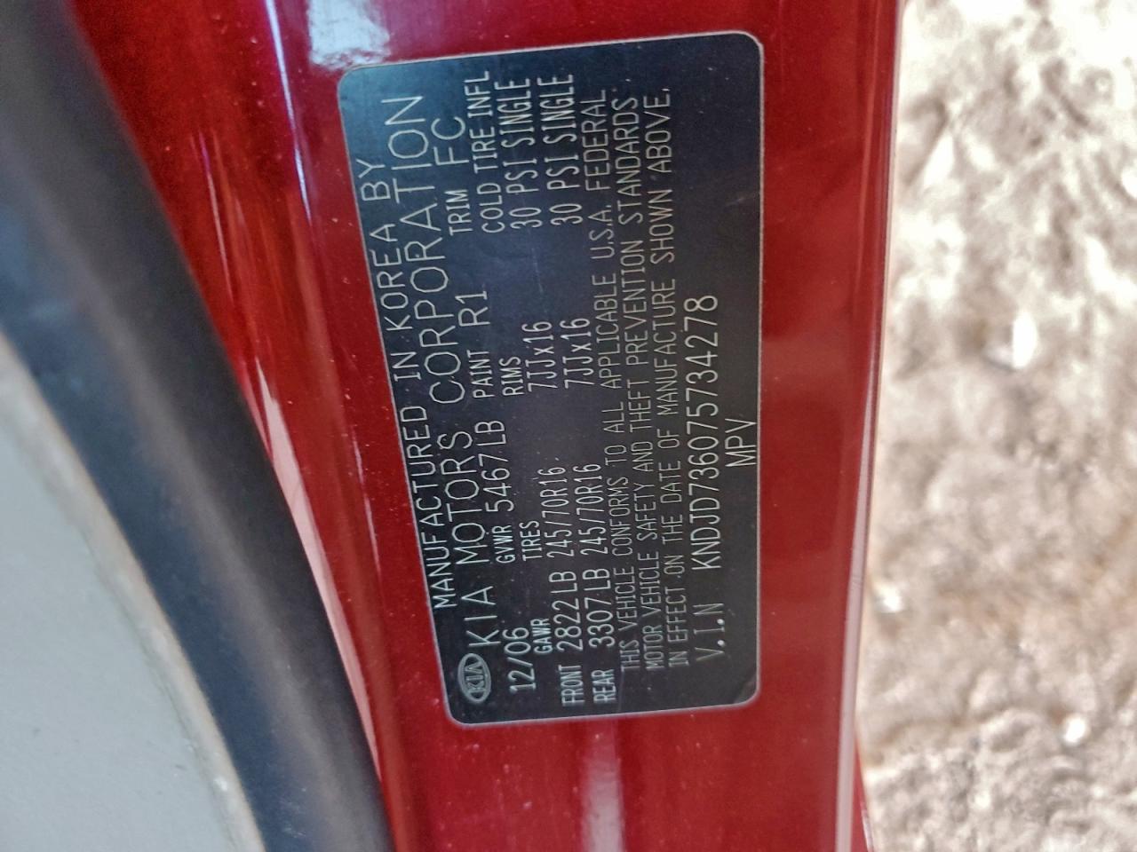 2007 KIA SORENTO EX photo 13