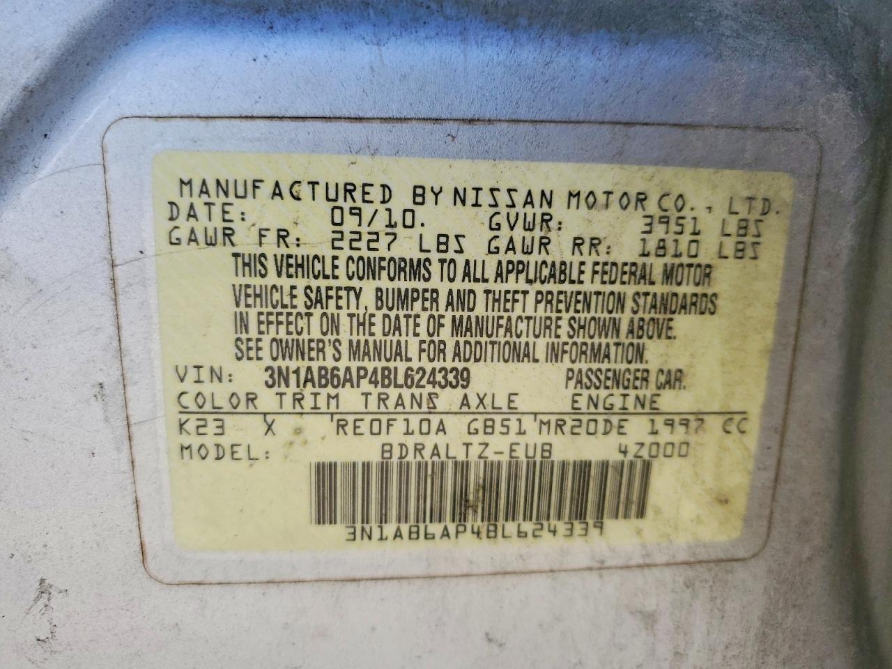 2011 NISSAN SENTRA 2.0 photo 13