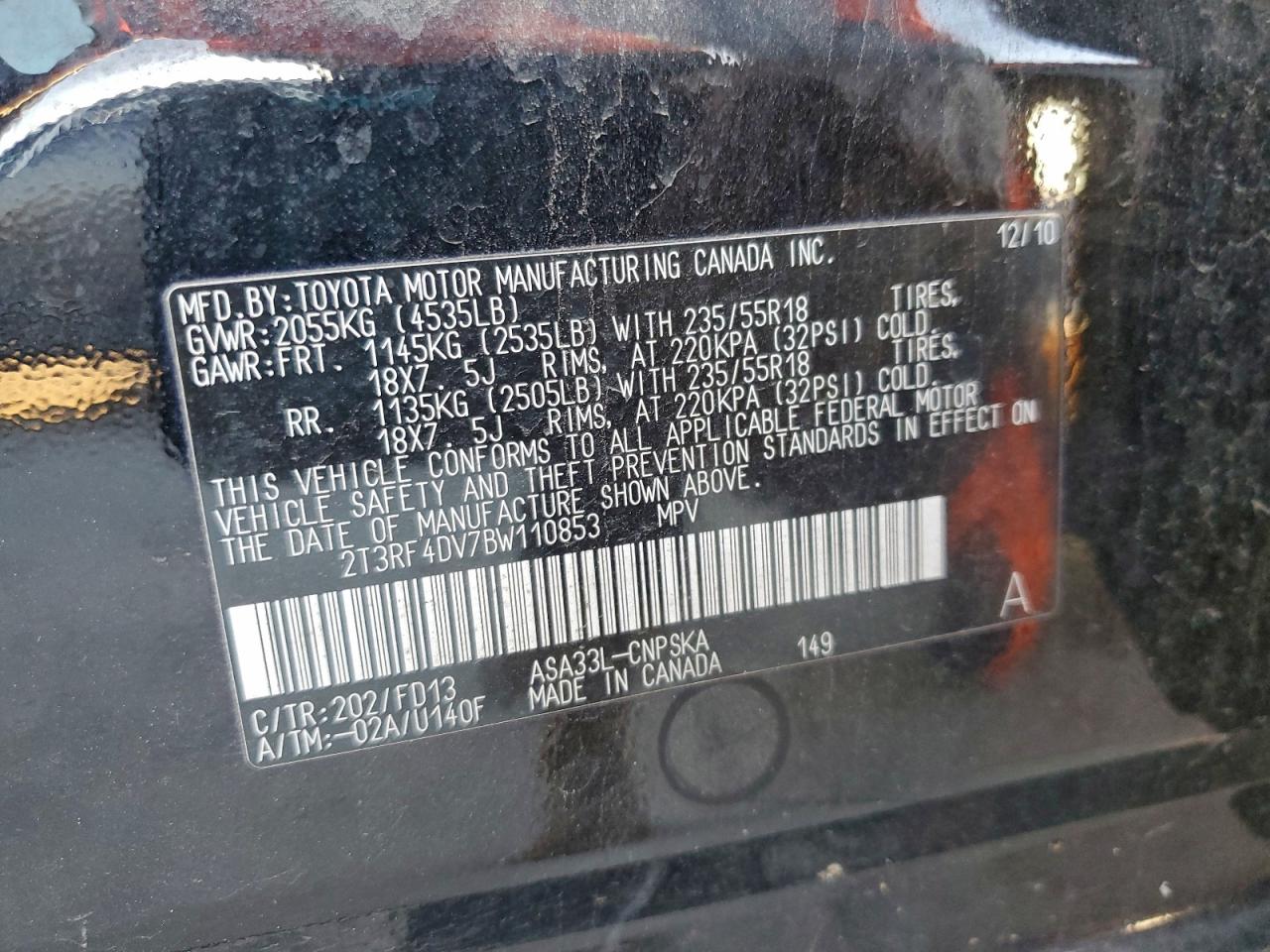 2011 TOYOTA RAV4 SPORT photo 13