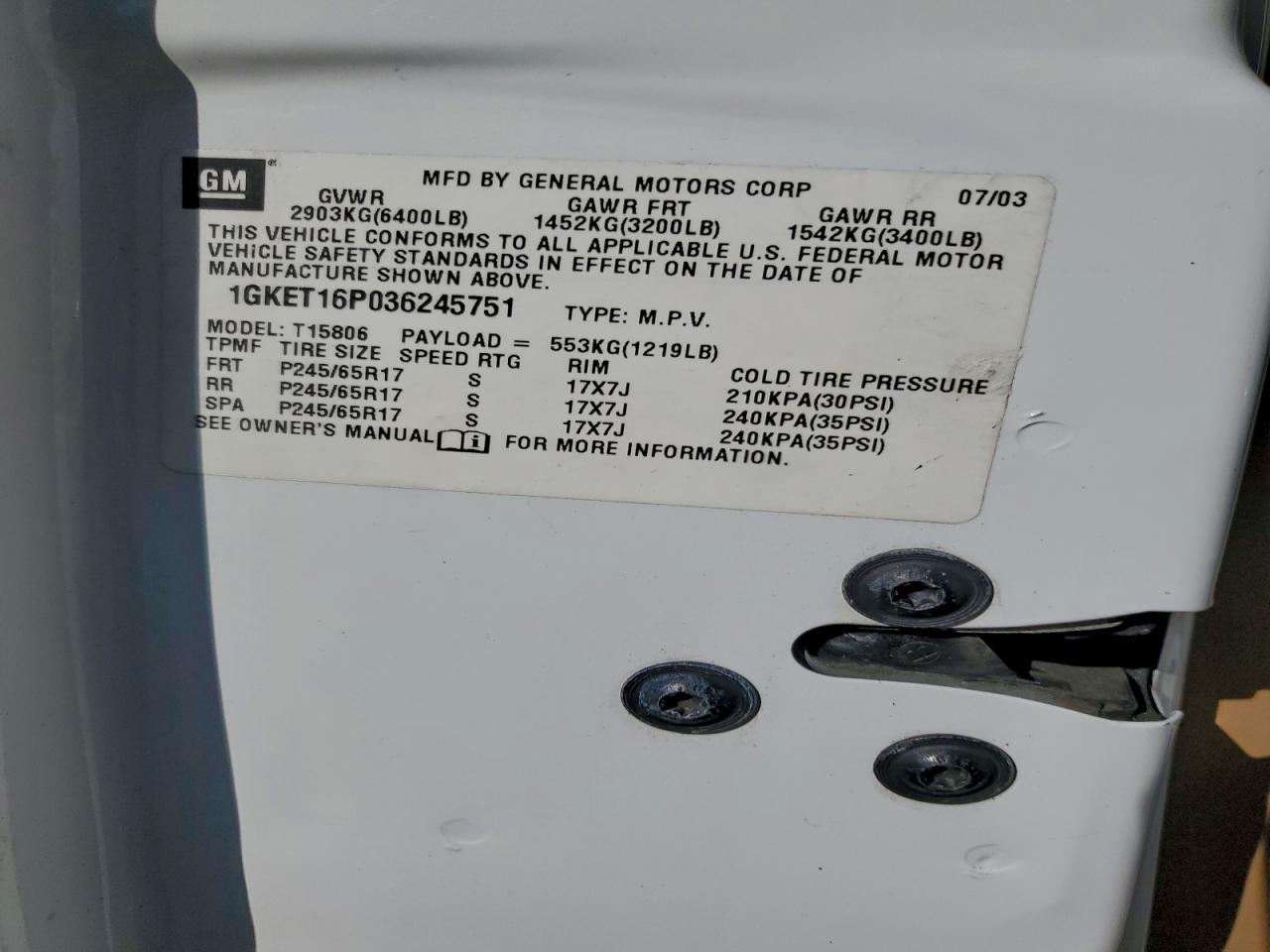 2003 GMC ENVOY XL photo 12