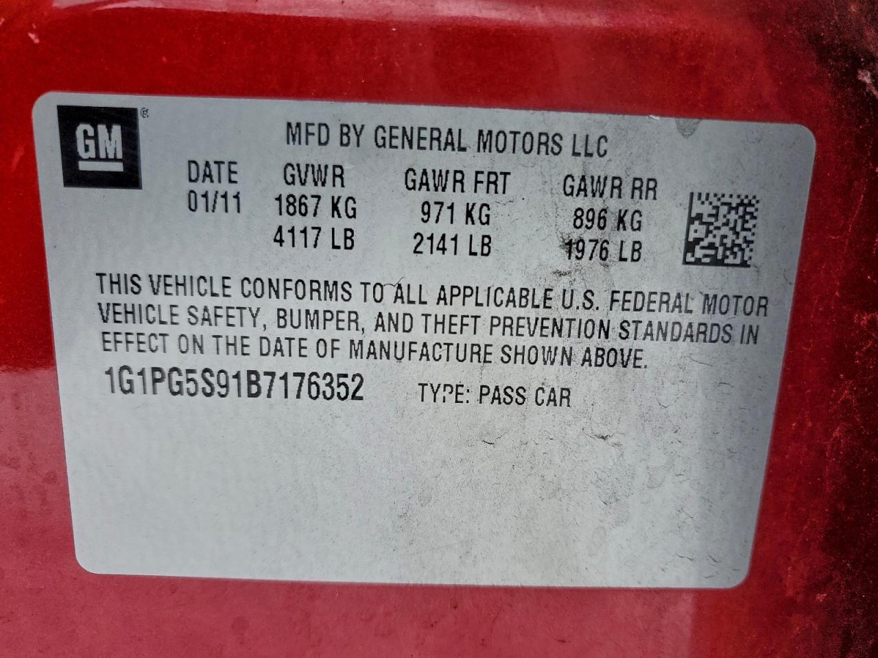 2011 CHEVROLET CRUZE LT photo 12