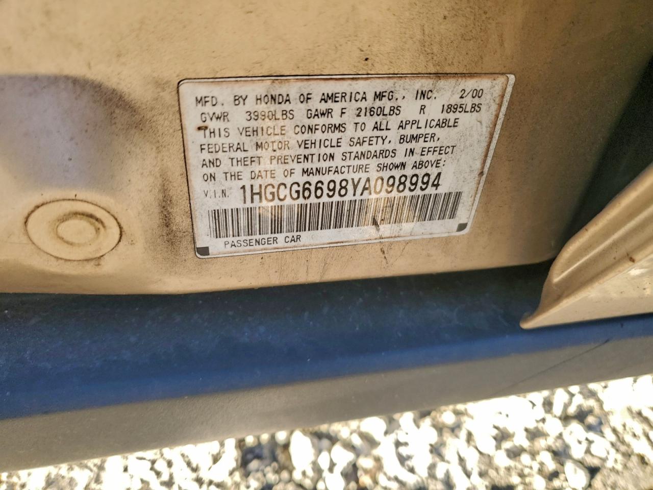 2000 HONDA ACCORD SE photo 12