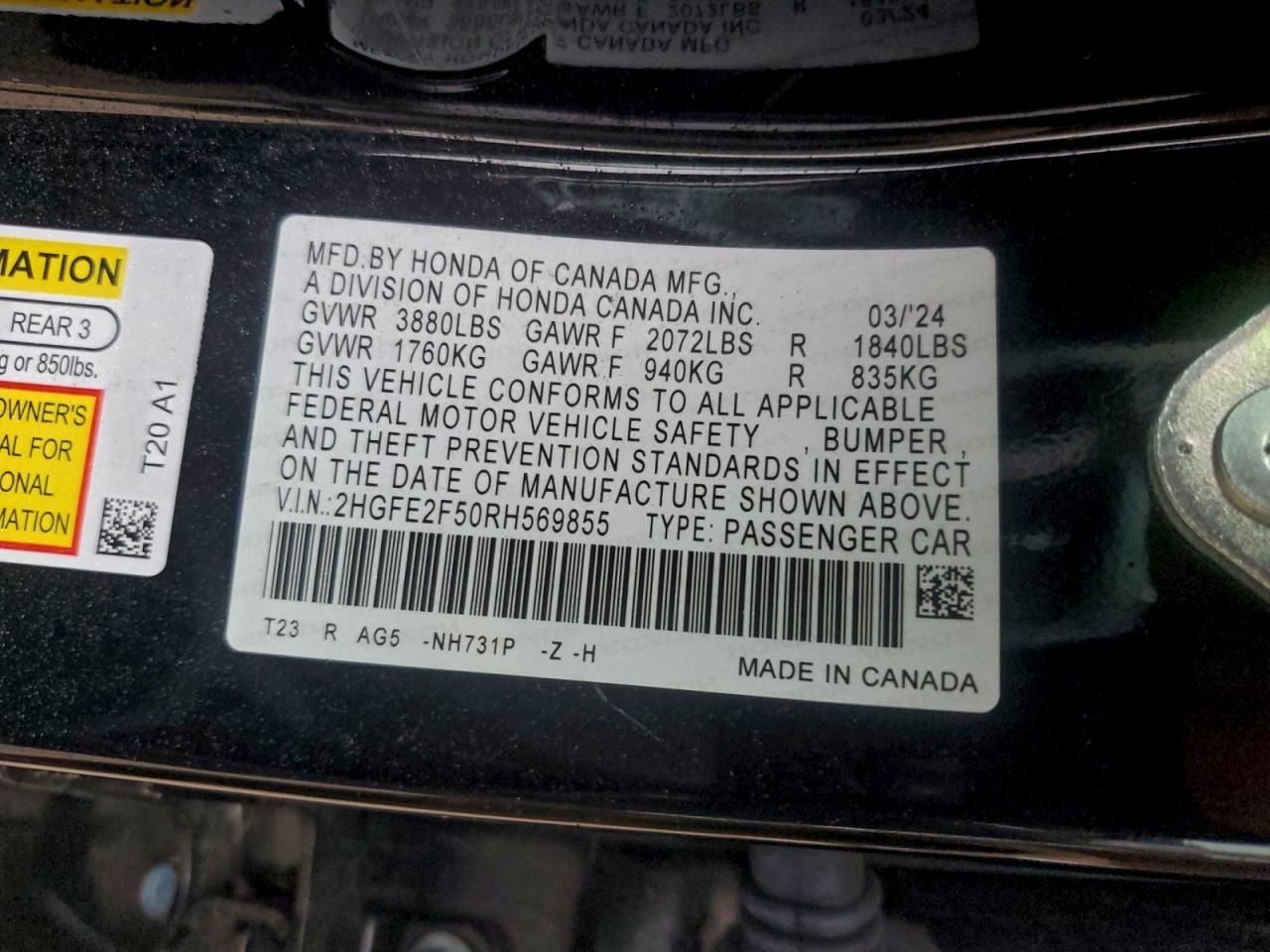 2024 HONDA CIVIC SPORT photo 12