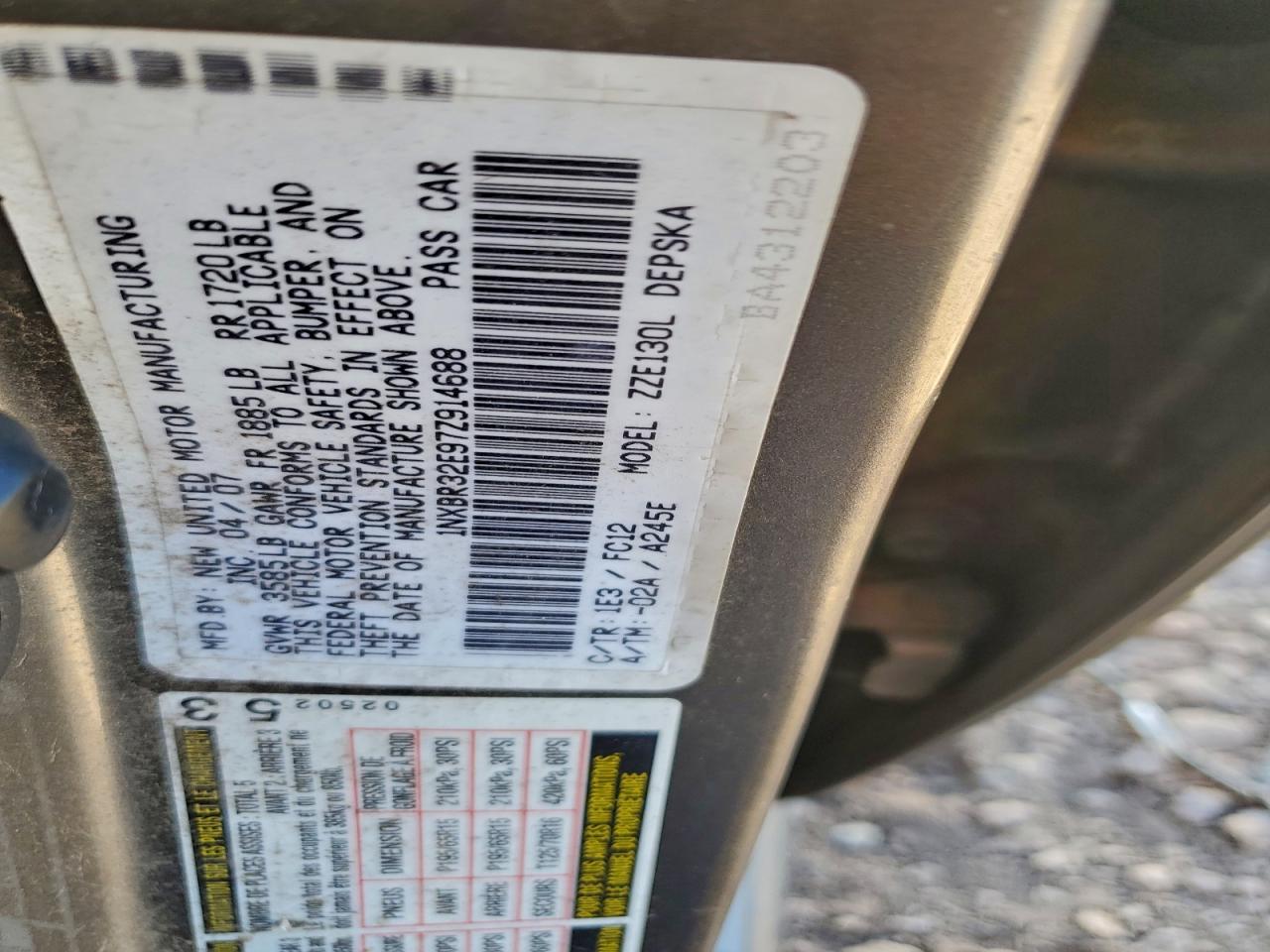 2007 TOYOTA COROLLA CE photo 12